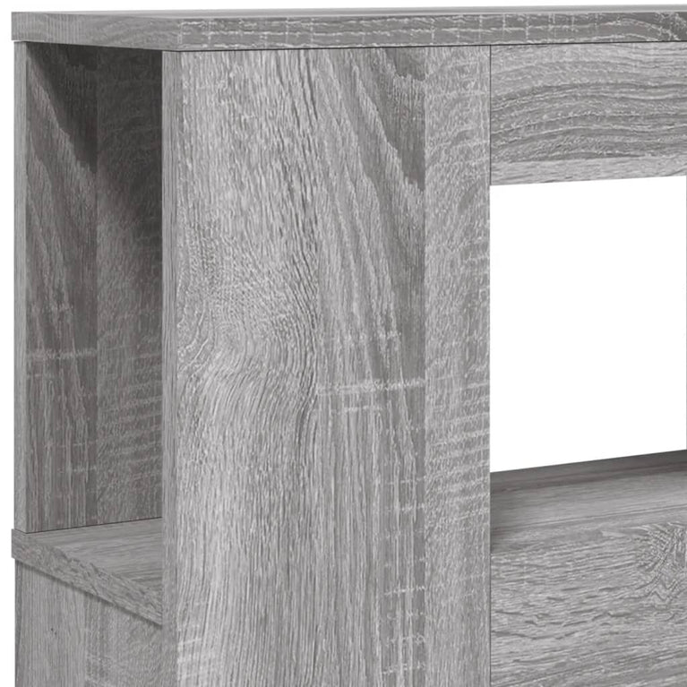 Hoofdeinde met LED 220x18,5x103,5 cm bewerkt hout grijs sonoma