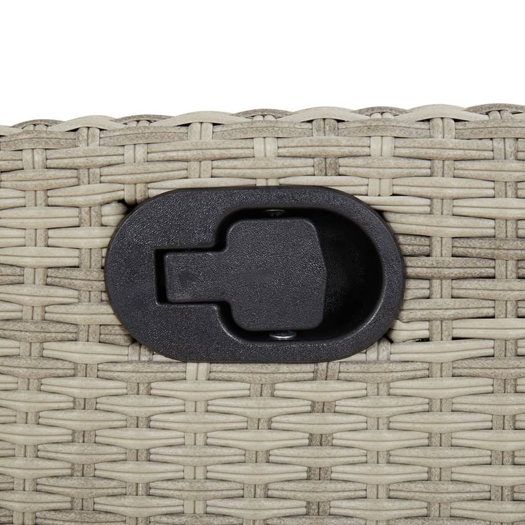 Tuinstoelen 2 st verstelbaar met kussens poly rattan lichtgrijs