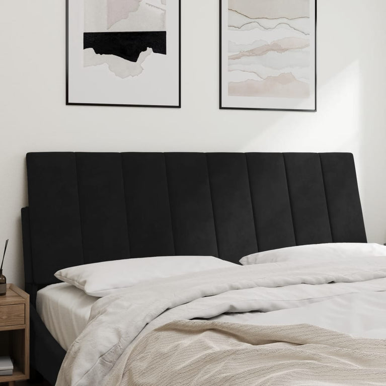 Hoofdbordkussen 120 cm fluweel zwart