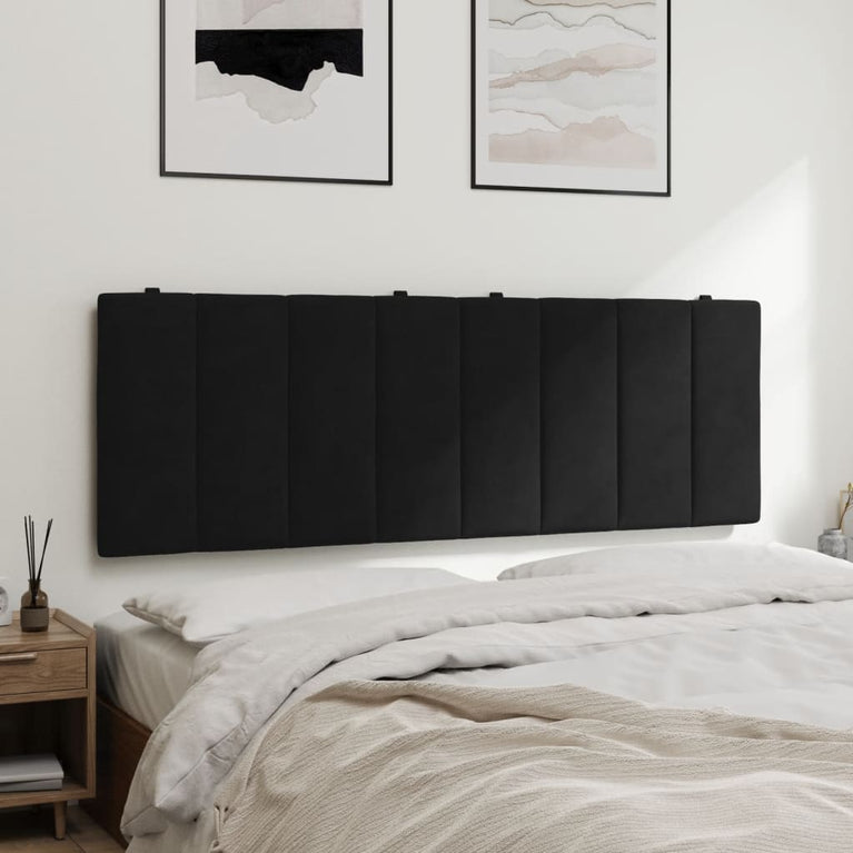 Hoofdbordkussen 120 cm fluweel zwart