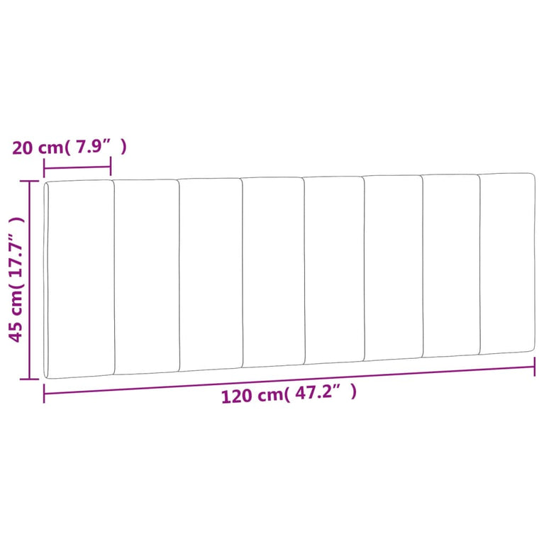Hoofdbordkussen 120 cm fluweel zwart