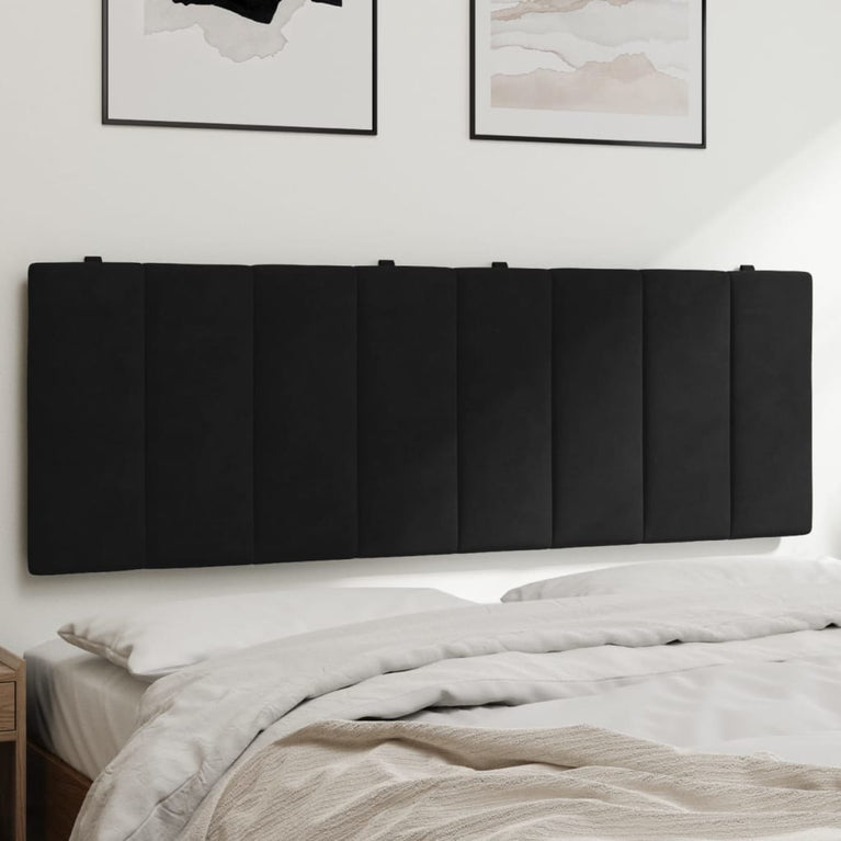 Hoofdbordkussen 120 cm fluweel zwart