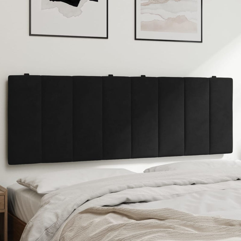 Hoofdbordkussen 120 cm fluweel zwart