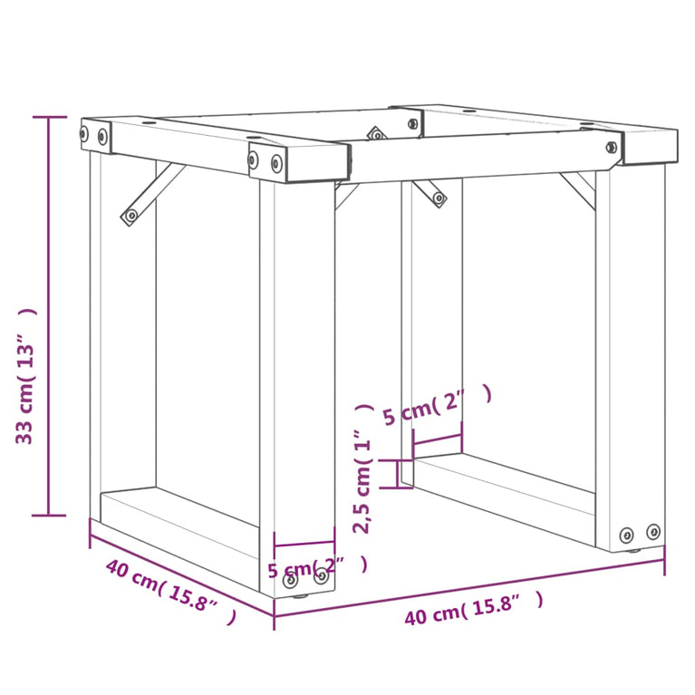 Salontafelpoten O-frame 40x40x33 cm gietijzer