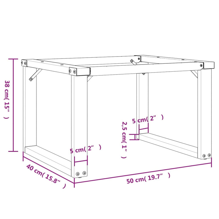 Salontafelpoten O-frame 50x40x38 cm gietijzer