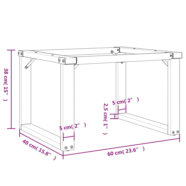 Salontafelpoten O-frame 60x40x38 cm gietijzer