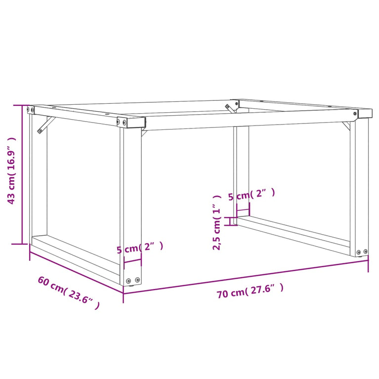 Salontafelpoten O-frame 70x60x43 cm gietijzer