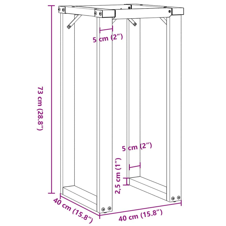 Eettafelpoten O-frame 40x40x73 cm gietijzer