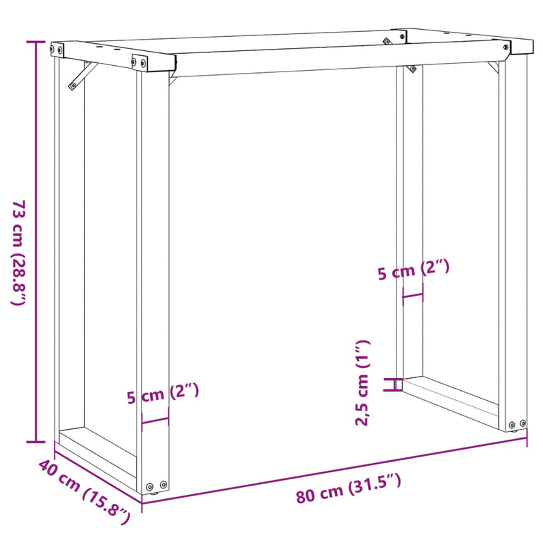 Eettafelpoten O-frame 80x40x73 cm gietijzer