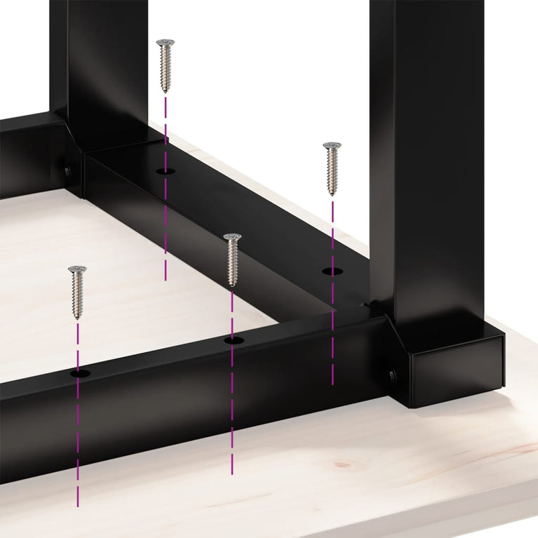 Eettafelpoten O-frame 160x80x73 cm gietijzer