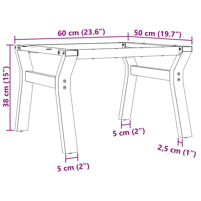 Salontafelpoten Y-frame 60x50x38 cm gietijzer