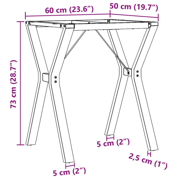 Eettafelpoten Y-frame 60x50x73 cm gietijzer