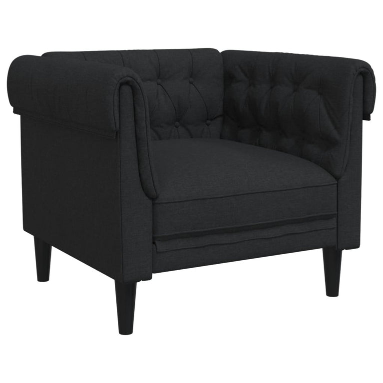 3-delige Loungeset stof zwart