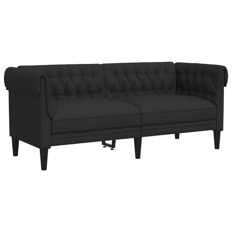 3-delige Loungeset stof zwart