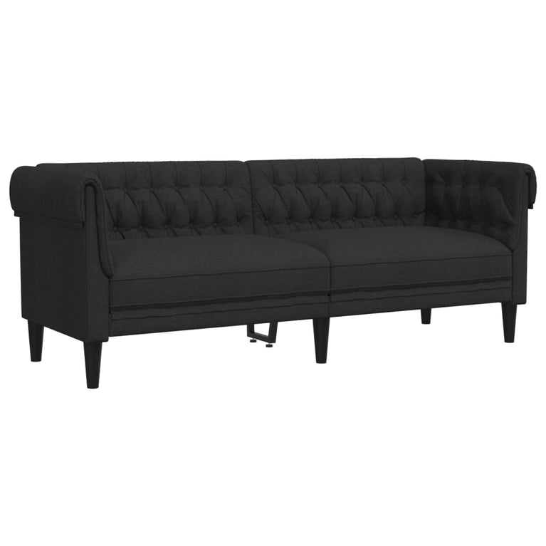 3-delige Loungeset stof zwart