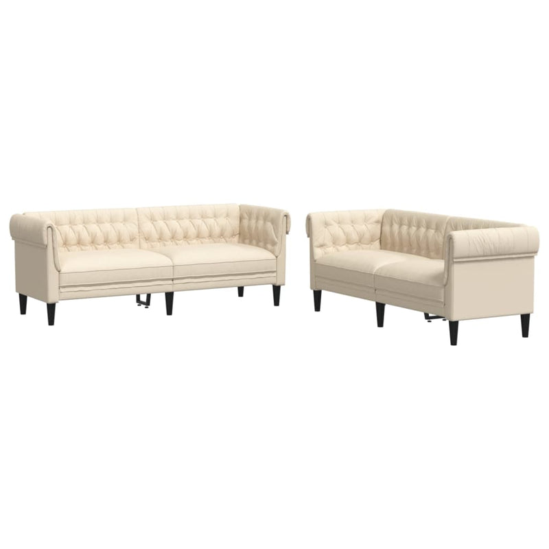2-delige Loungeset stof crèmekleurig