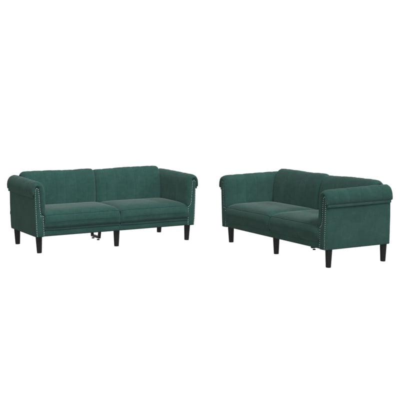 2-delige Loungeset fluweel donkergroen