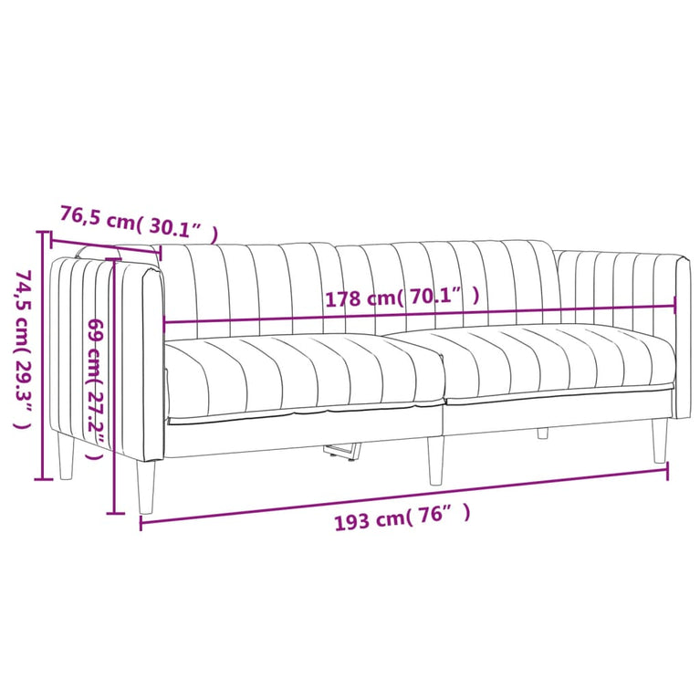 3-delige Loungeset stof taupe