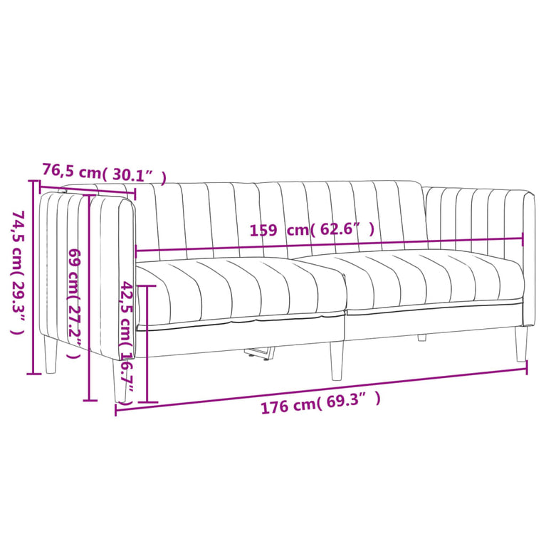 3-delige Loungeset stof taupe