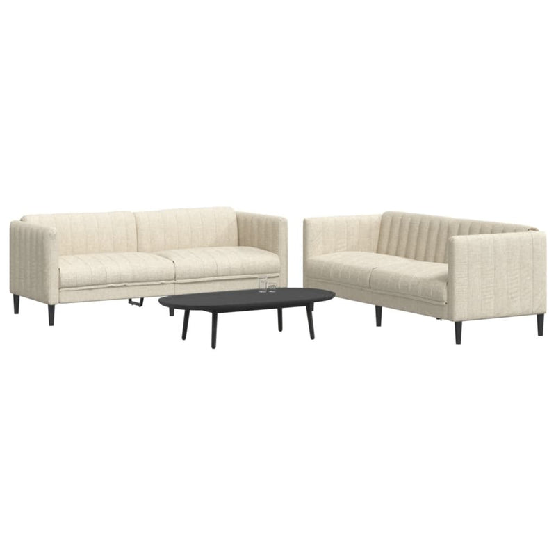 2-delige Loungeset stof crèmekleurig