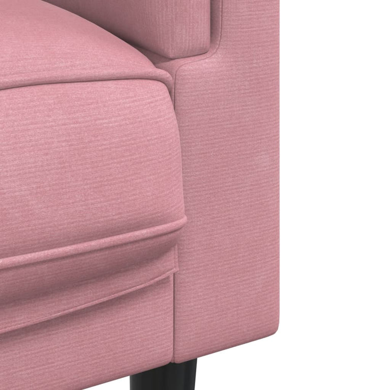 3-delige Loungeset met kussens fluweel roze