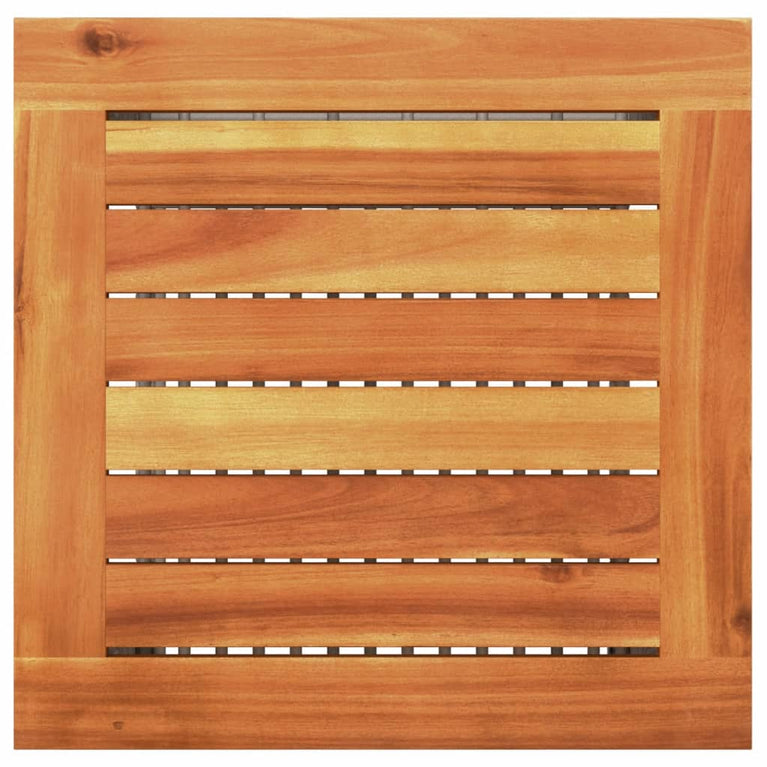 Tuintafel 40x40x42 cm poly rattan en acaciahout grijs
