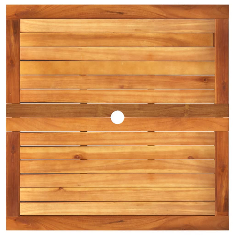 Tuintafel 80x80x75 cm poly rattan en acaciahout zwart