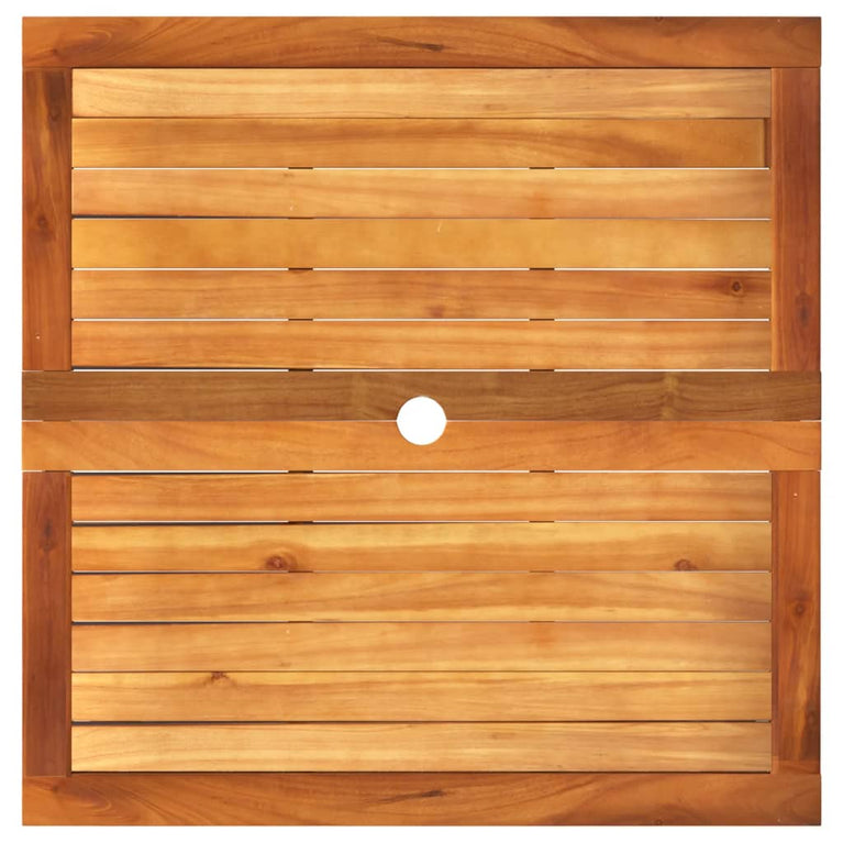 Tuintafel 80x80x75 cm poly rattan en acaciahout grijs