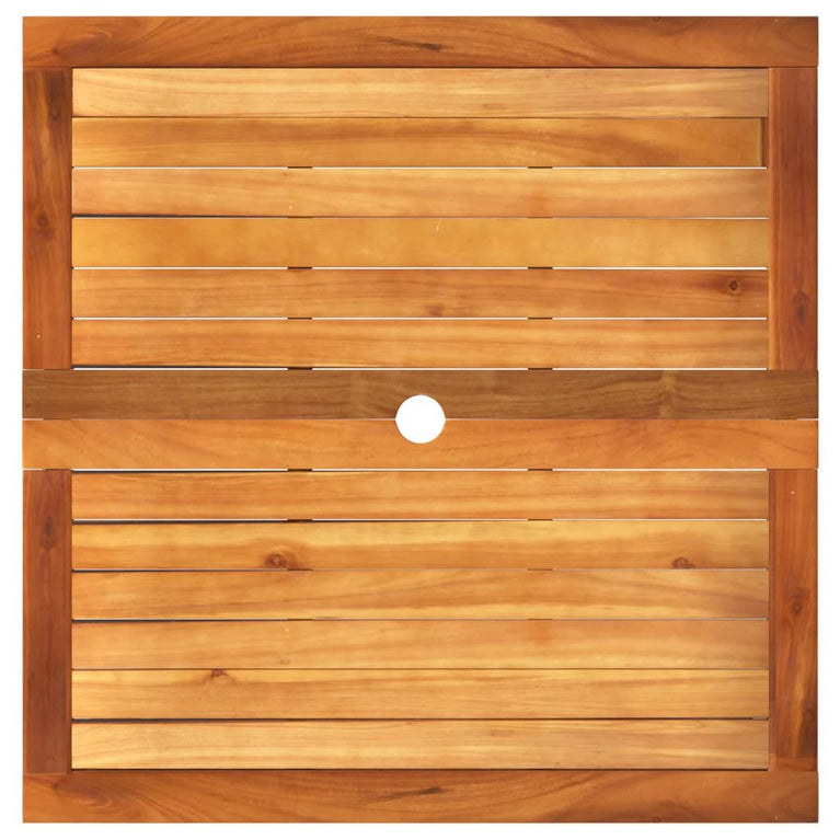 Tuintafel 80x80x75 cm poly rattan en acaciahout beige