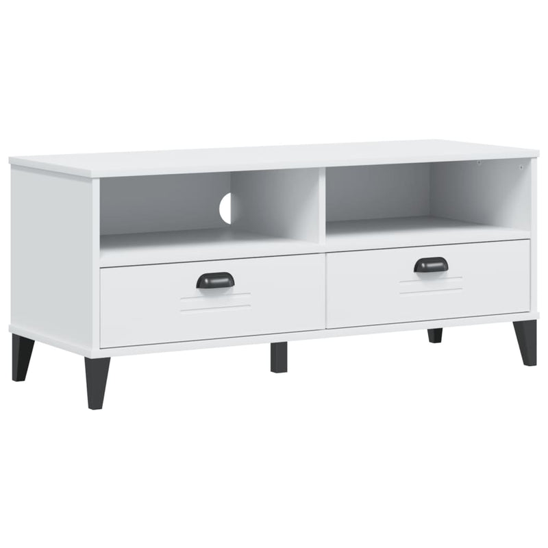 Tv-meubel VIKEN massief grenenhout wit