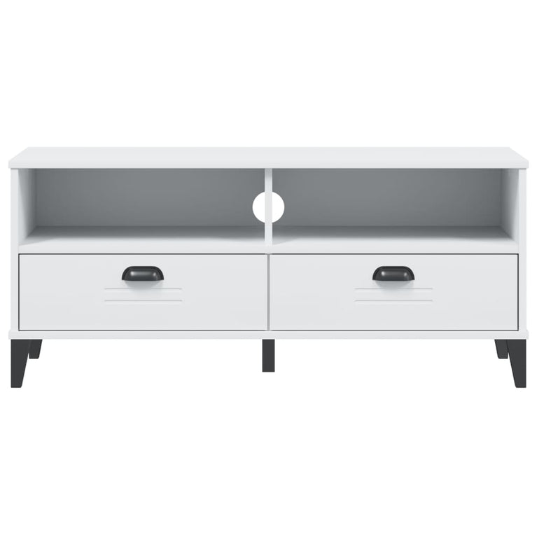 Tv-meubel VIKEN massief grenenhout wit