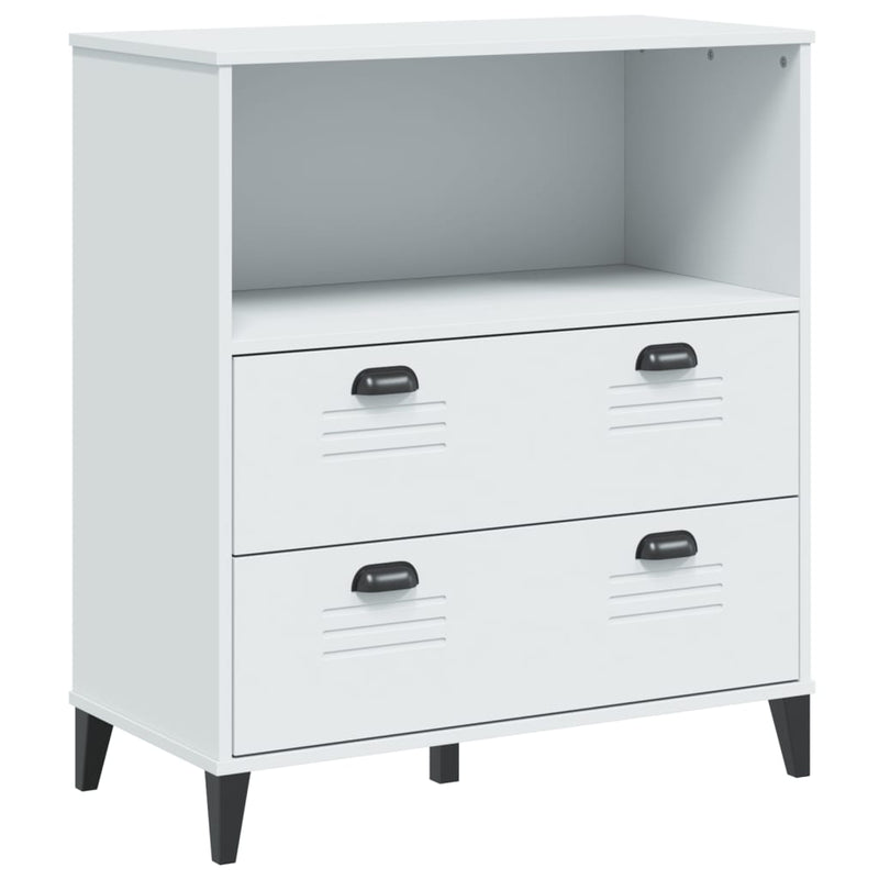 Boekenkast VIKEN 80x40x90 cm massief grenenhout wit