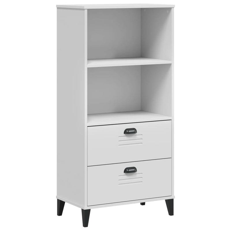 Boekenkast VIKEN 60x35x123 cm massief grenenhout wit