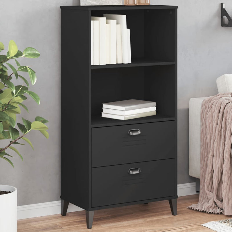 Boekenkast VIKEN 60x35x123 cm massief grenenhout zwart