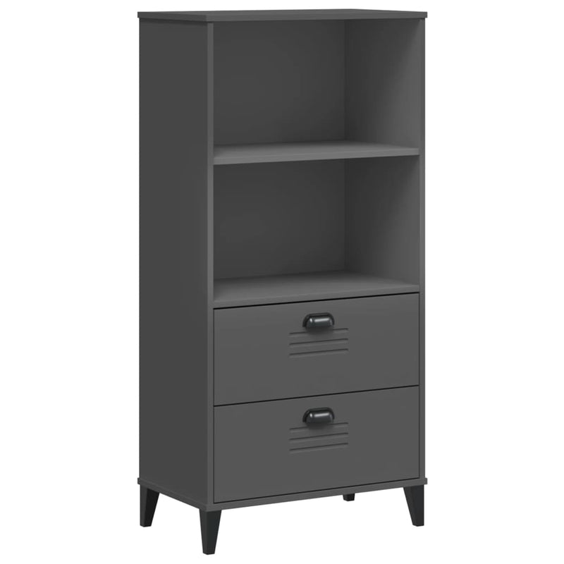 Boekenkast VIKEN 60x35x123 cm massief grenenhout antracietgrijs