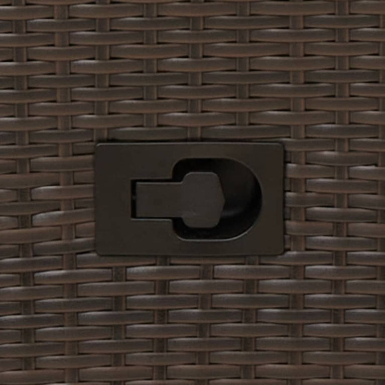 Tuinstoel verstelbaar met kussens poly rattan bruin