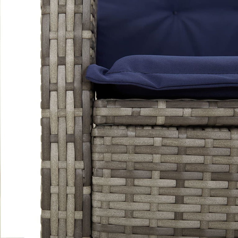 9-delige Tuinset met kussens poly rattan beige