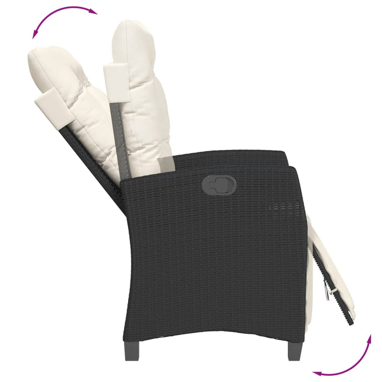 9-delige Tuinset poly rattan zwart