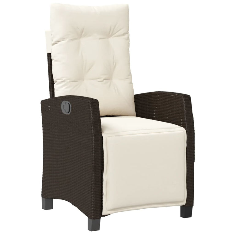 5-delige Tuinset met kussens poly rattan bruin