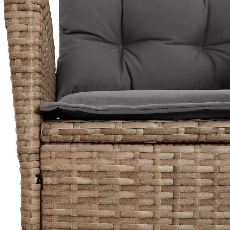 9-delige Tuinset met kussens poly rattan beige