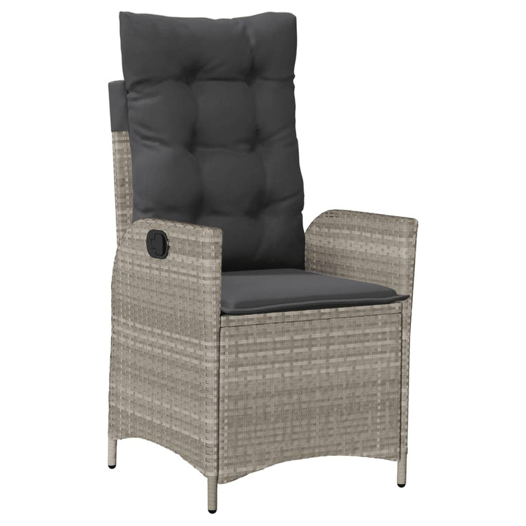 9-delige Tuinset met kussens poly rattan lichtgrijs