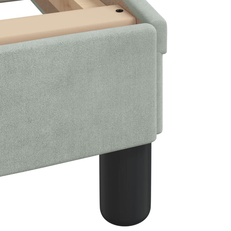 Bed met matras fluweel lichtgrijs 90x190 cm