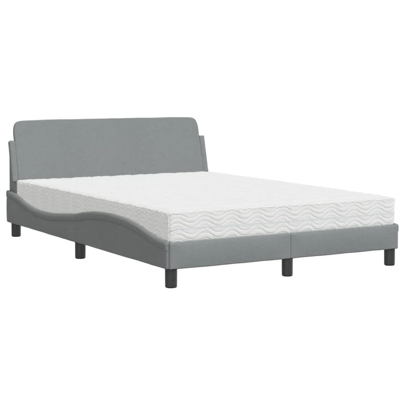 Bed met matras stof lichtgrijs 120x200 cm