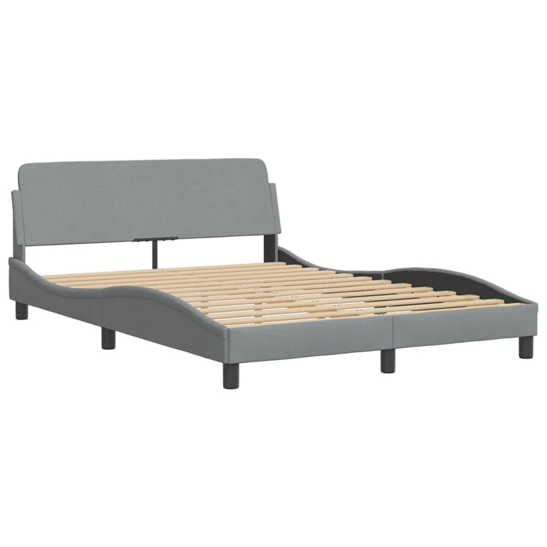 Bed met matras stof lichtgrijs 120x200 cm