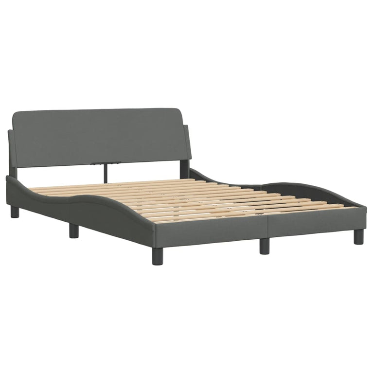 Bed met matras stof donkergrijs 120x200 cm