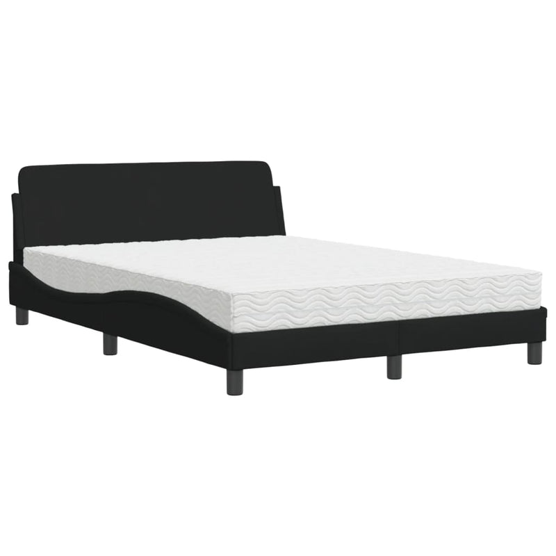 Bed met matras stof zwart 120x200 cm