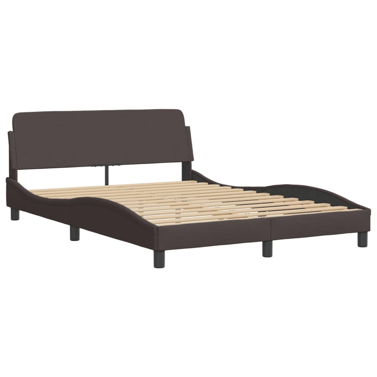 Bed met matras stof donkerbruin 120x200 cm