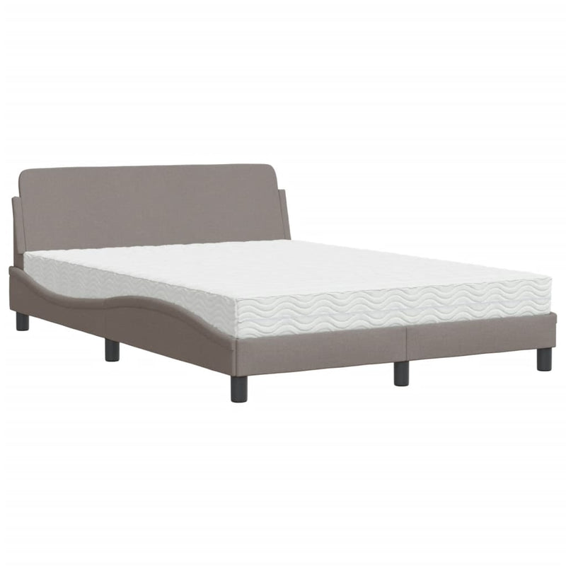 Bed met matras stof taupe 120x200 cm
