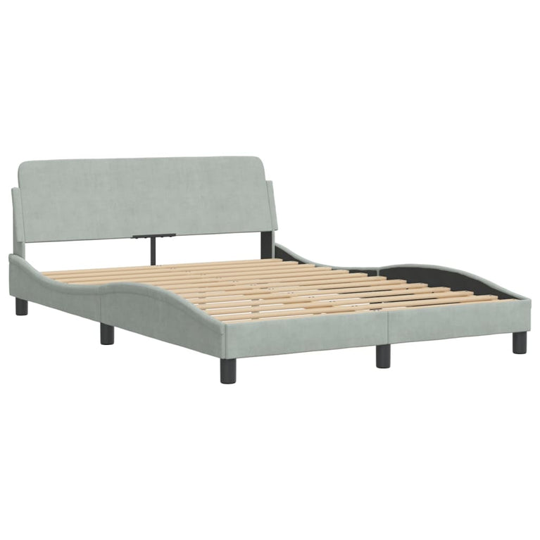 Bed met matras fluweel lichtgrijs 120x200 cm