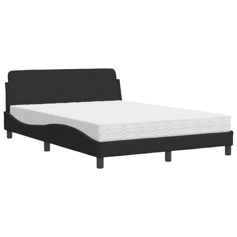Bed met matras fluweel zwart 120x200 cm